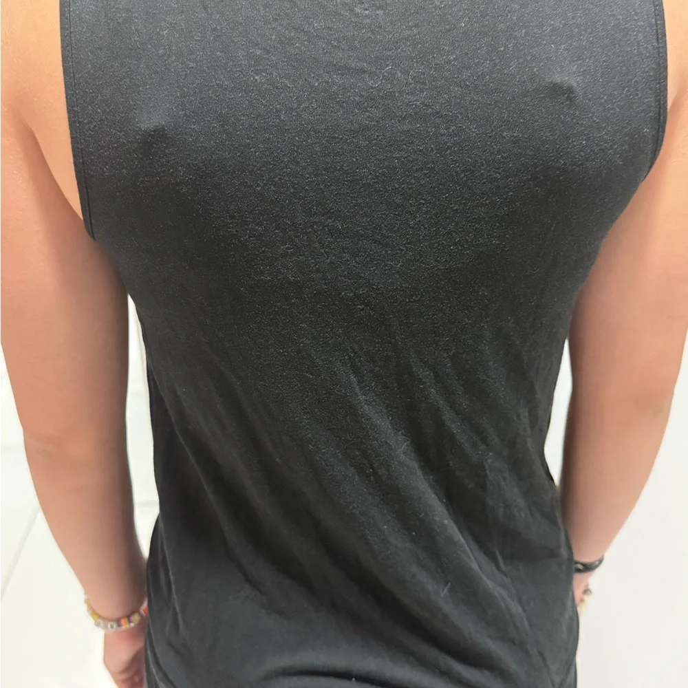 LOFT Black Ruffle Neck Tank Top - Picture 3 of 6
